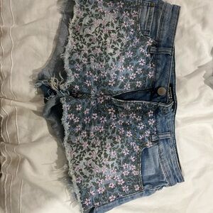 Floral Denim Shorts